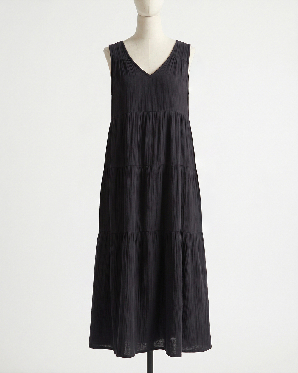 100% Organic Cotton Gauze Tiered Maxi Dress